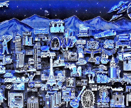 チャールズ・ファジーノの絵画作品　タイトルは、Midnight In Vegas